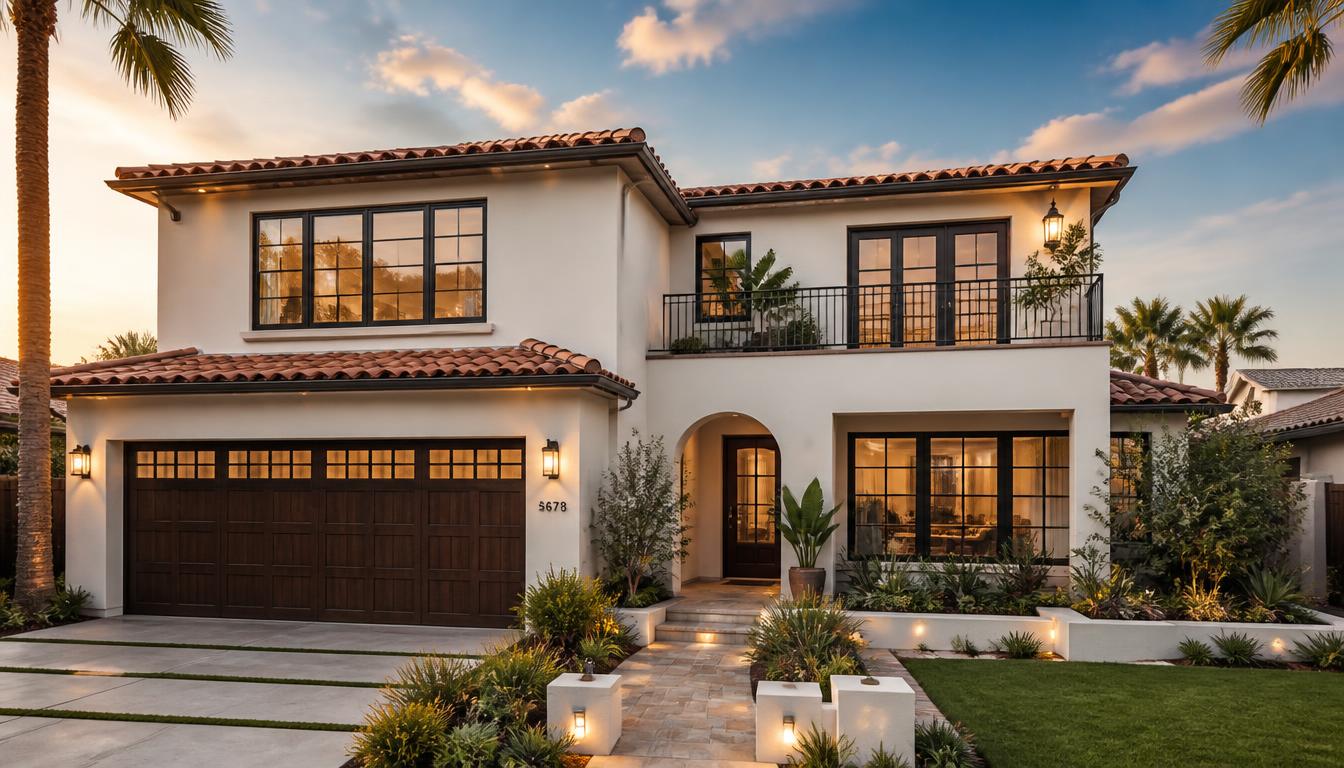 Modern home at golden hour becoming a living digital home profile